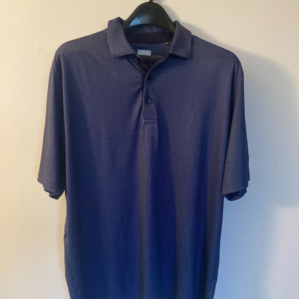 Calloway Golf Mens Polo Shirt Size L Blue Collared SwingTech and OptiDri technol